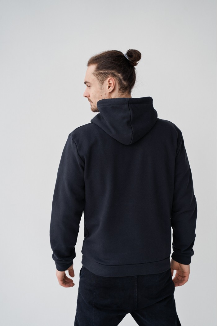 Кофта чоловіча з капюшоном темно-синій (№50)