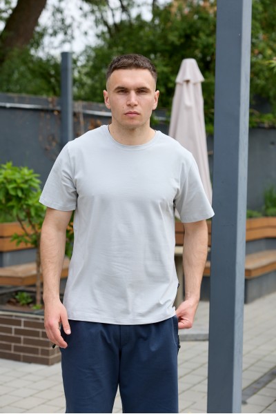 Футболка мужская однотонная (плотность 190 г/м2) пепельный (М045)