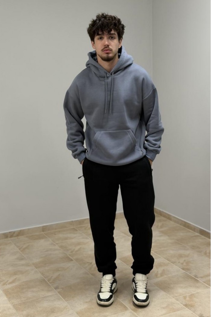 Худі з капюшоном чоловічий сірий (М0210.4)