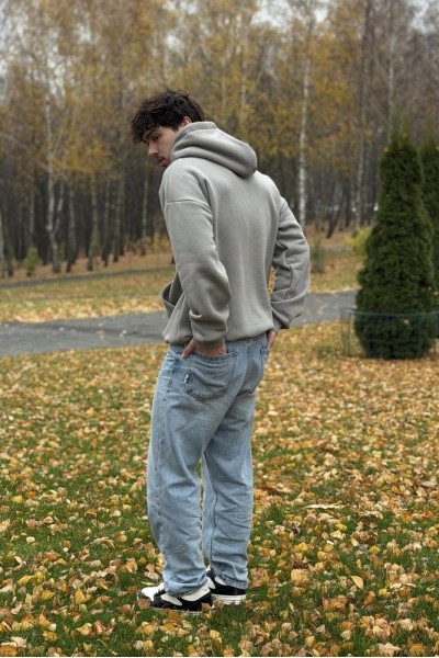 Худі з капюшоном чоловічий світло-сірий (М0210.4)