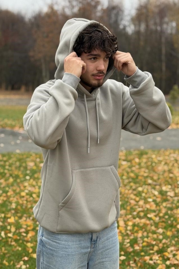 Худі з капюшоном чоловічий світло-сірий (М0210.4)