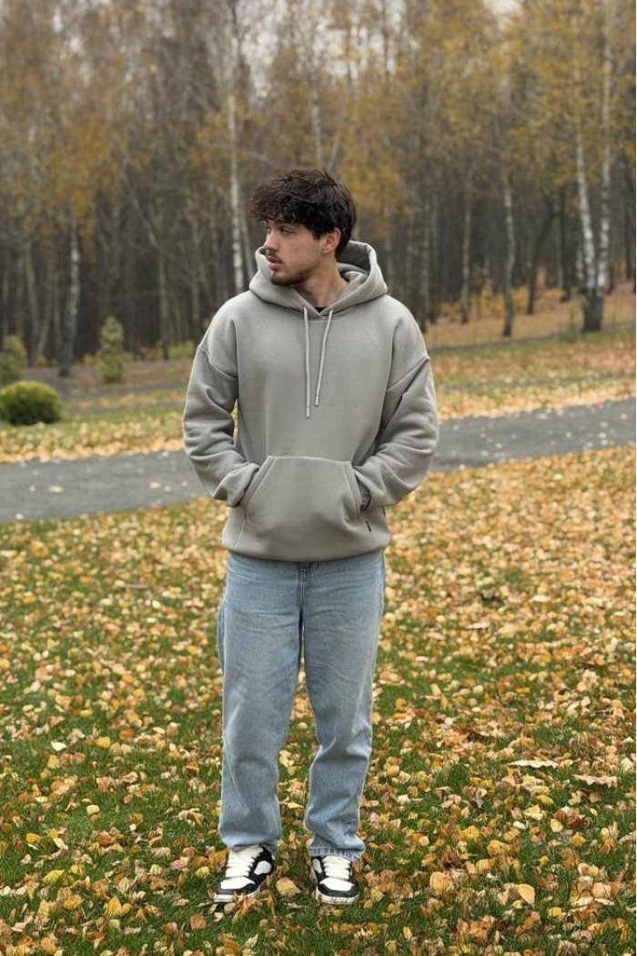 Худі з капюшоном чоловічий світло-сірий (М0210.4)