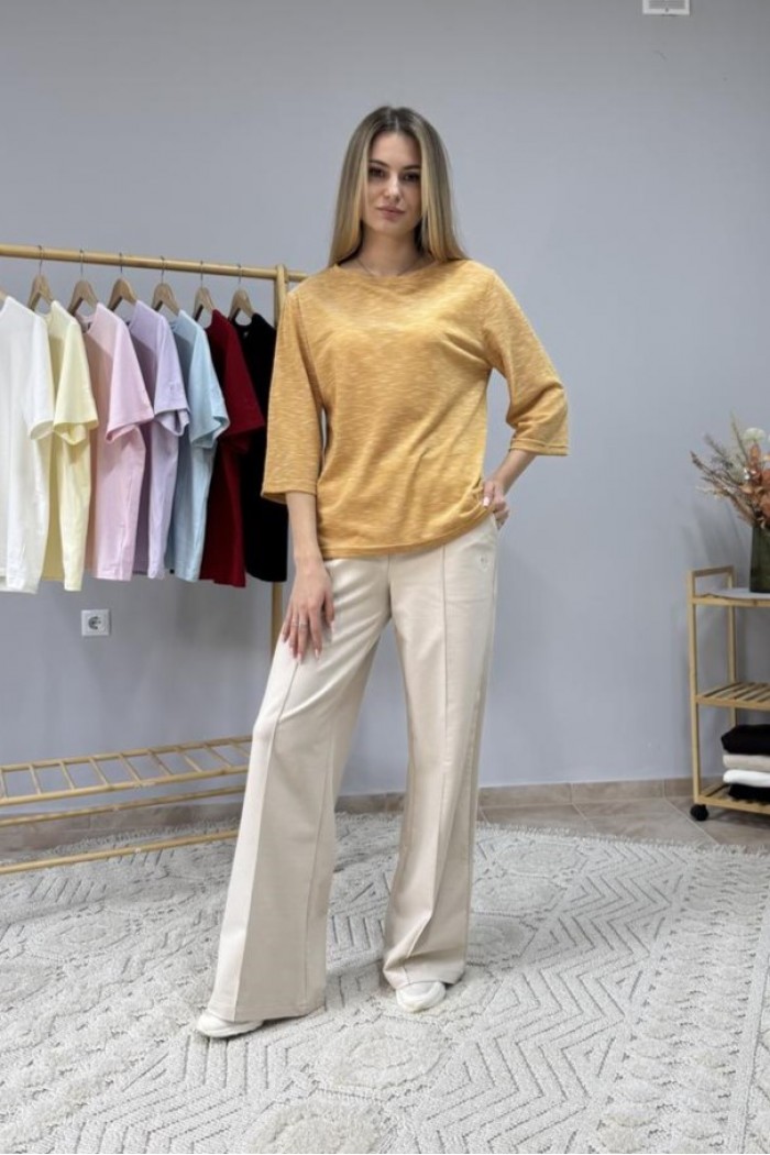 Кофта жіноча з рукавом 3/4 коричнева (М185)