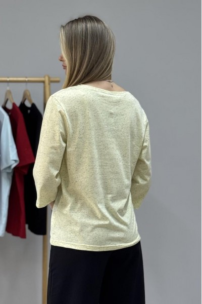 Кофта жіноча з рукавом 3/4 жовта (М185)