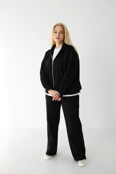 Костюм на блискавці з мереживом М219.2 (2х нитка), чорний