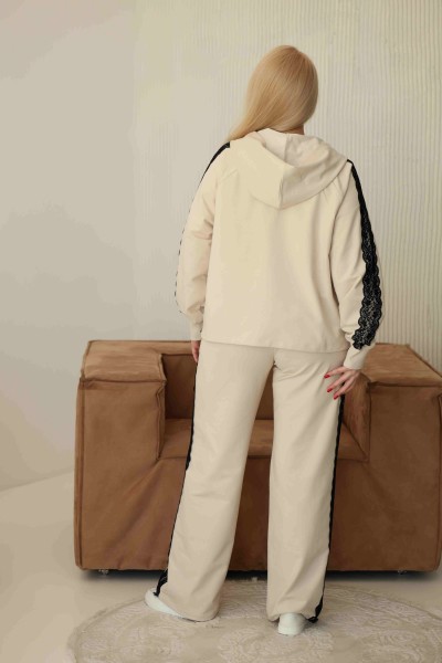 Костюм на молнии с кружевом М219.2 (2х нить), таш