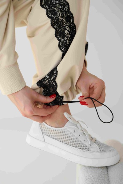 Костюм на молнии с кружевом М219.2 (2х нить), таш