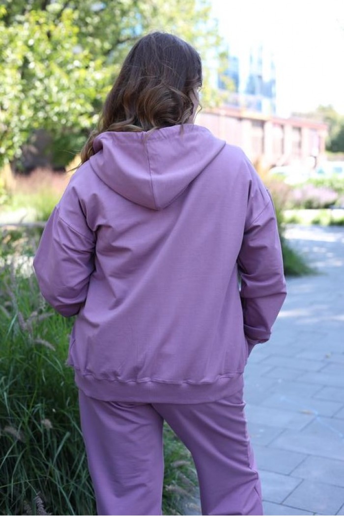 Спортивний костюм жіночий (худі на замку + джогери) фіолет (М136.2)