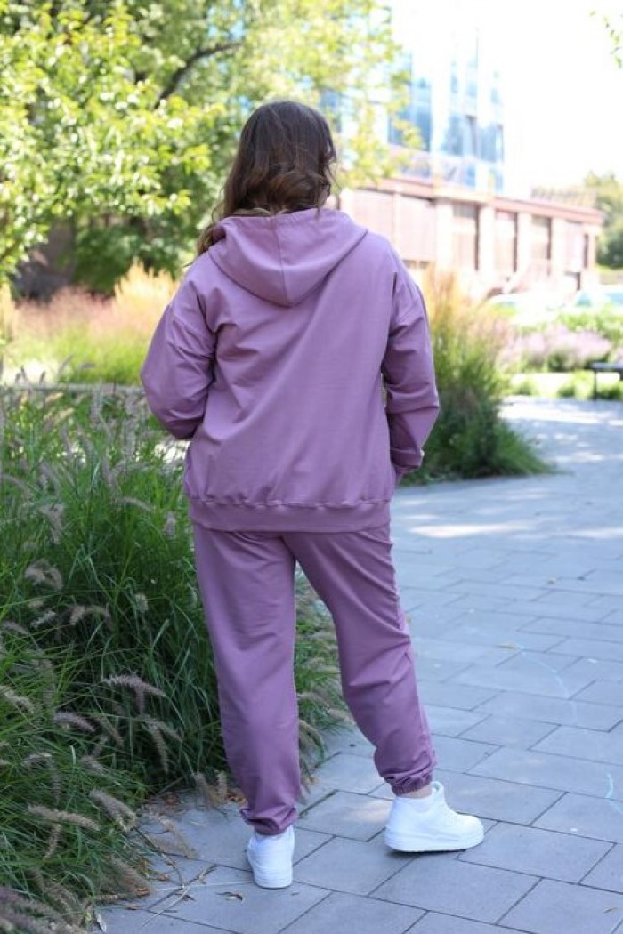 Спортивний костюм жіночий (худі на замку + джогери) фіолет (М136.2)