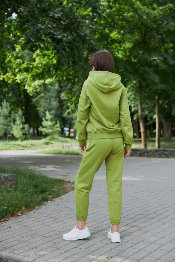 Спортивний костюм жіночий (худі на замку + джогери) ківі
