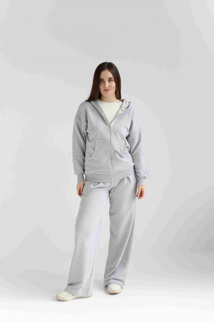 Костюм на молнии oversize М222.3 (3-нитка), меланж