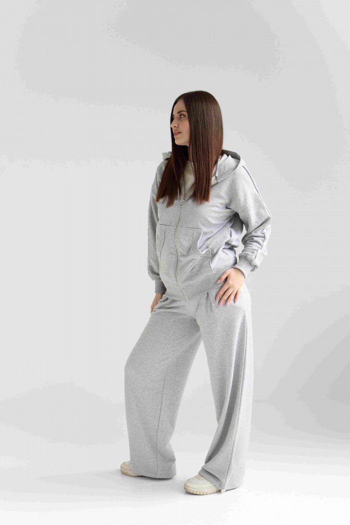 Костюм на молнии oversize М222.3 (3-нитка), меланж