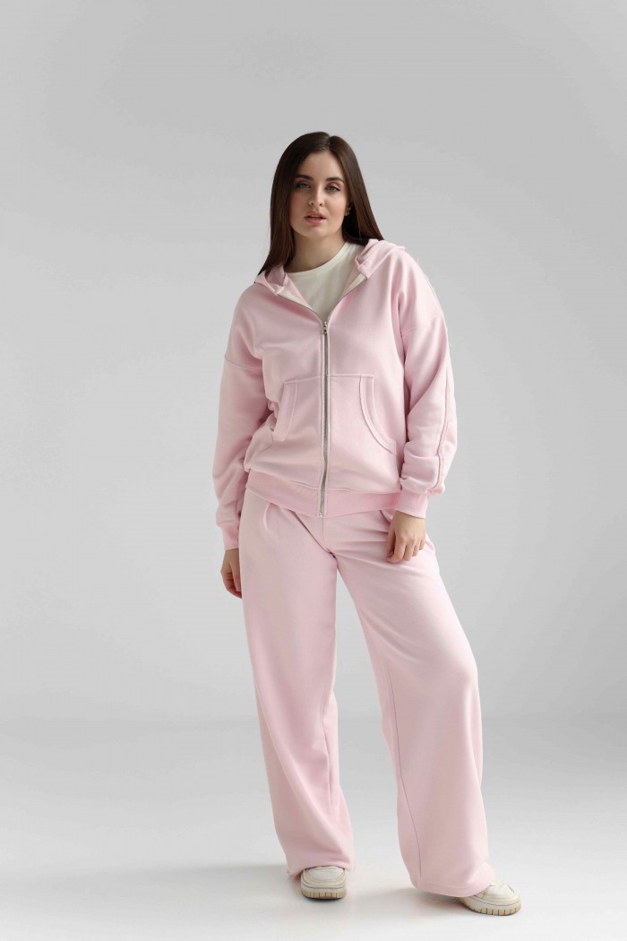 Костюм на молнии oversize М222.3 (3-нитка), светло-розовый