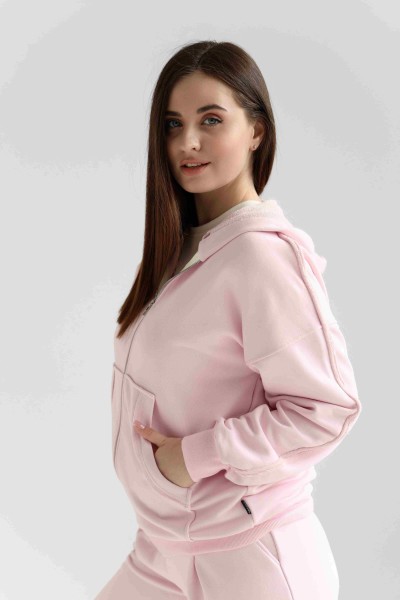 Костюм на молнии oversize М222.3 (3-нитка), светло-розовый