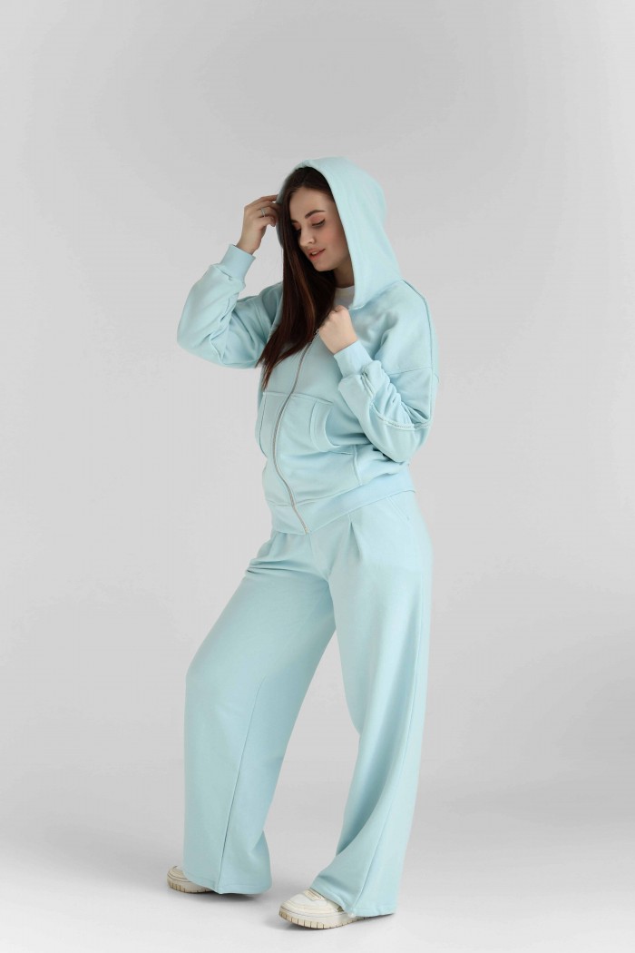 Костюм на молнии oversize М222.3 (3-нитка), небесно-голубой