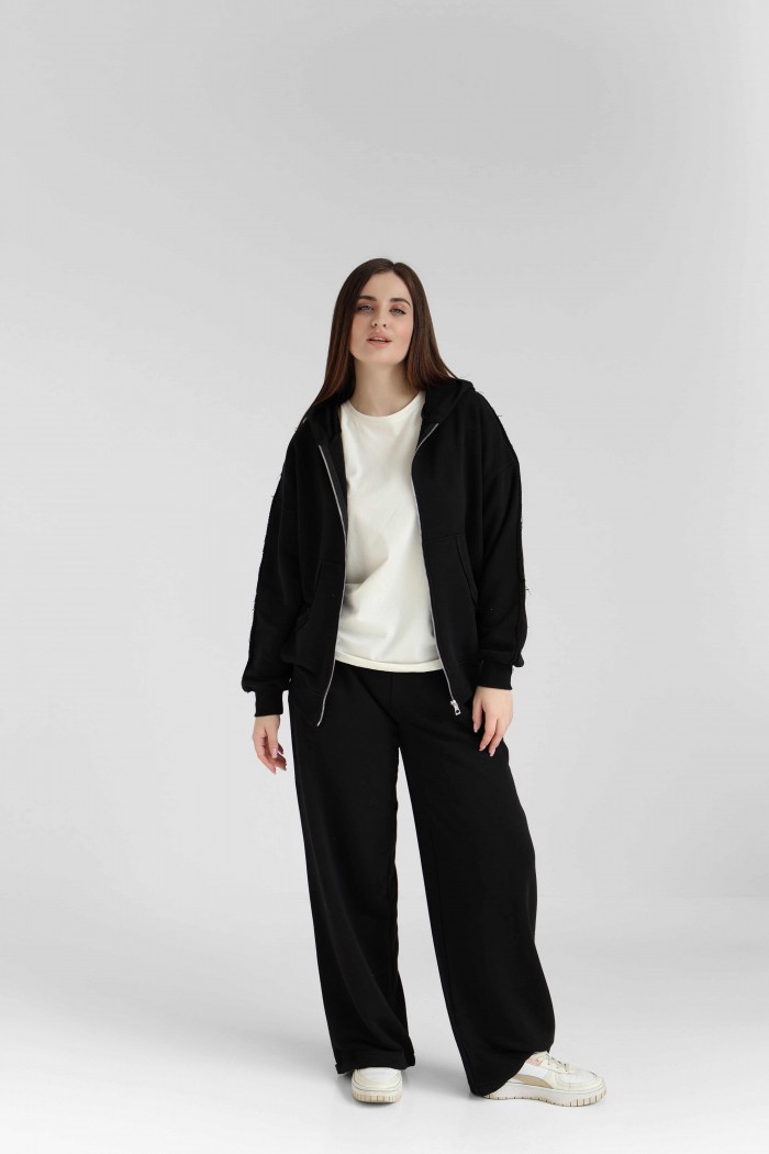 Костюм на молнии oversize М222.3 (3-нитка), черный