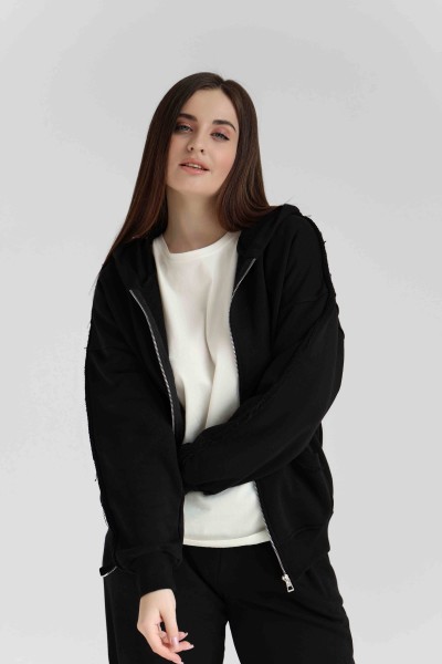Костюм на молнии oversize М222.3 (3-нитка), черный