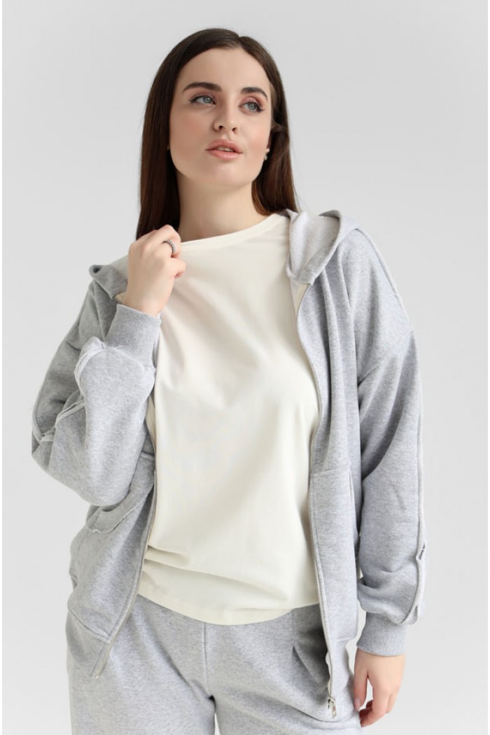 Костюм на молнии oversize М222.3 (3-нитка), меланж