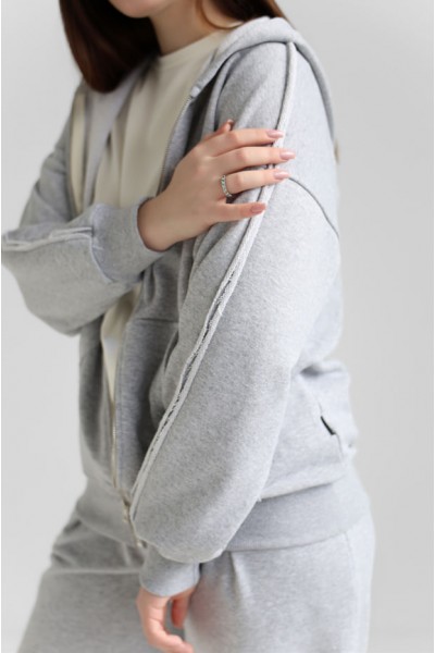Костюм на молнии oversize М222.3 (3-нитка), меланж