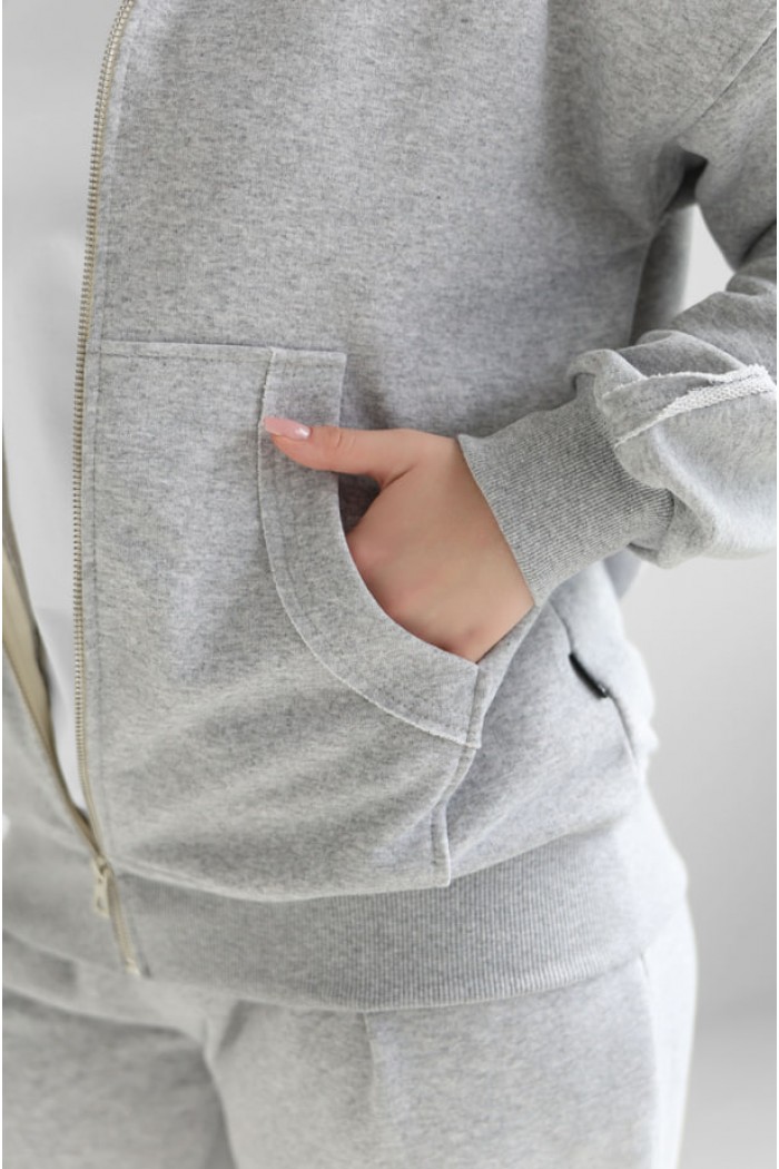 Костюм на молнии oversize М222.3 (3-нитка), меланж