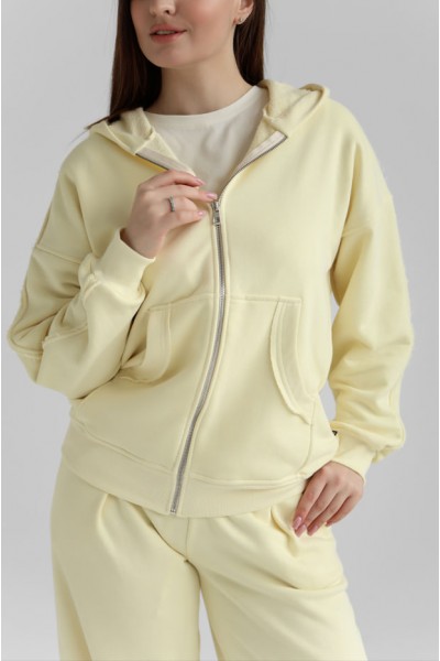 Костюм на молнии oversize М222.3 (3-нитка), светло-лимонный