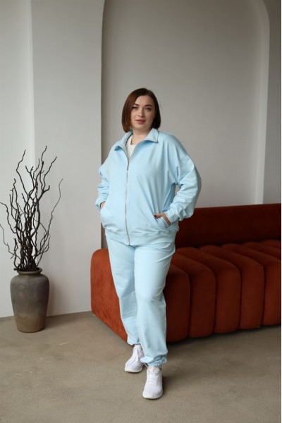 Костюм на блискавці з джогерами М231.2 (2х нитка), небесний