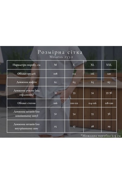 Мужской летний костюм с шортами и футболкой, фуме (М233.2)