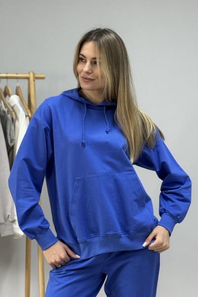 Костюм женский 2-х на замке синий (М82.1)