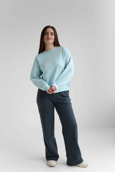 Женские брюки прямой крой из трикотажа, фуме (М0121.3)