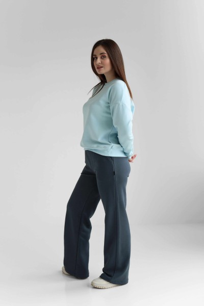 Женские брюки прямой крой из трикотажа, фуме (М0121.3)