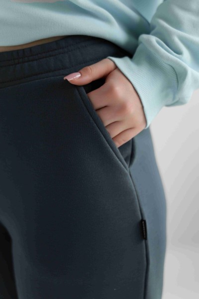 Женские брюки прямой крой из трикотажа, фуме (М0121.3)