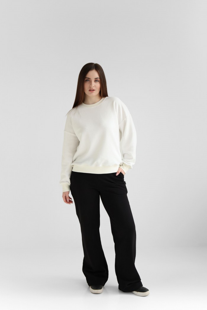 Женские брюки прямой крой из трикотажа, чорный (М0121.3)