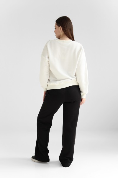 Женские брюки прямой крой из трикотажа, чорный (М0121.3)