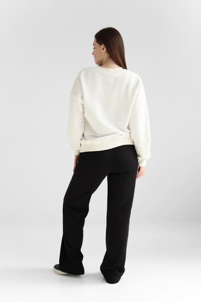 Женские брюки прямой крой из трикотажа, чорный (М0121.3)