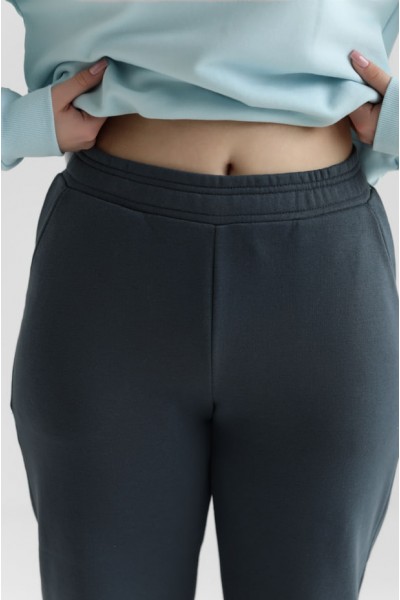 Женские брюки прямой крой из трикотажа, фуме (М0121.3)