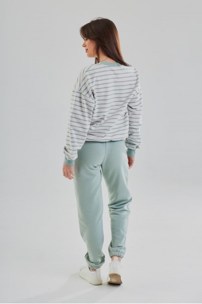 Спортивные штаны-джогеры на резинке М117.3 (3х – нить петля) св.оливка