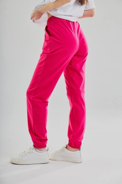 Спортивні штани-джогери на резинц (2-х нитка), малина (М117.2)