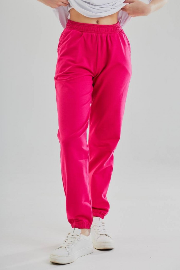 Спортивні штани-джогери на резинц (2-х нитка), малина (М117.2)