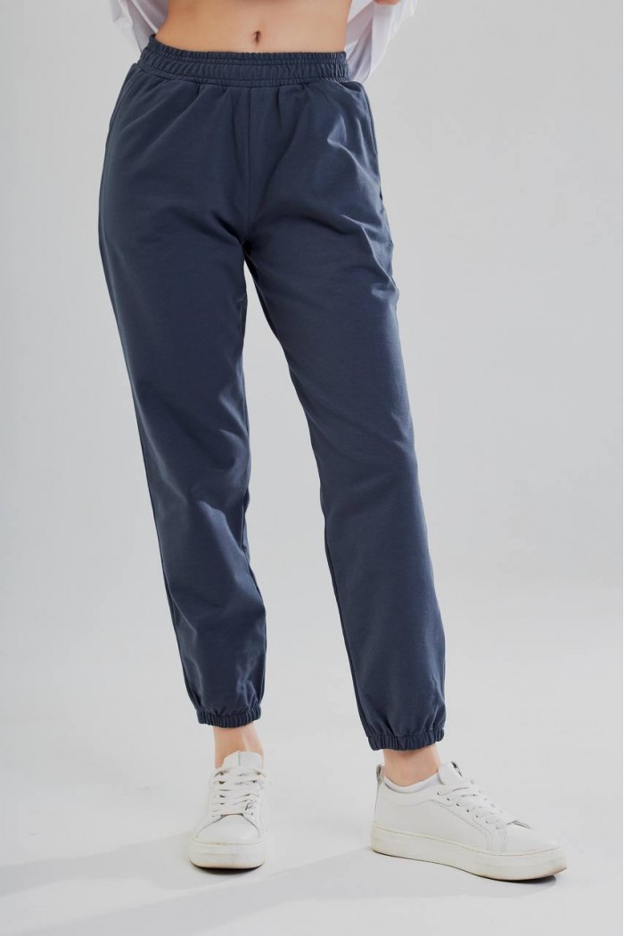 Спортивні штани-джогери на резинці М117.3 (3х - нитка петля) фуме