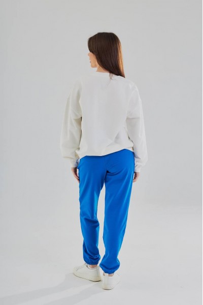 Спортивные штаны-джогеры на резинке (2-х нить) светло синий