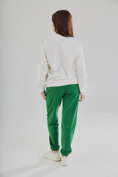 Спортивні штани-джогери на резинці (2-хнитка), зелені