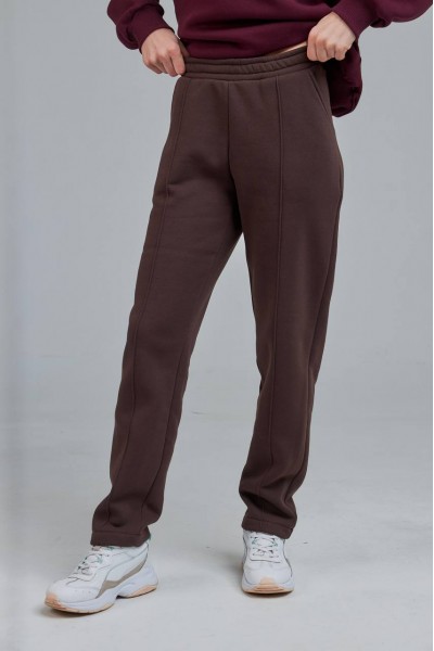Штани жіночі прямі з відстрочкою коричневі (М166.4)