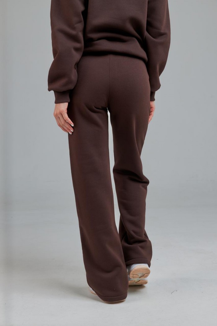 Штани жіночі з начосом коричневі (М0121.4)