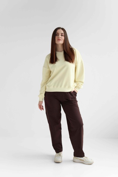 Женские брюки из двухнитки коричневые (М203.2)