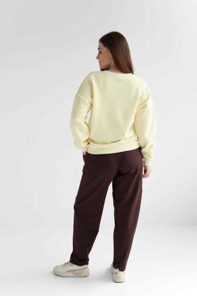 Женские брюки из двухнитки коричневые (М203.2)