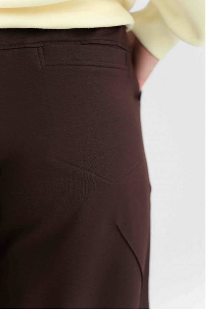 Женские брюки из двухнитки коричневые (М203.2)