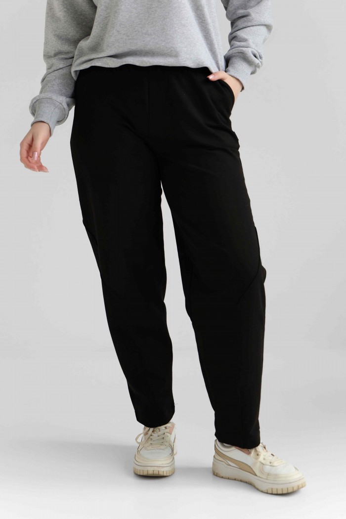 Женские брюки из двухнитки черные (М203.2)