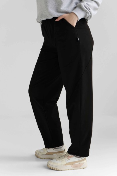 Женские брюки из двухнитки черные (М203.2)