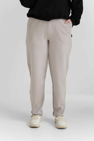 Женские брюки из двухнитки светло-серые (М203.2)