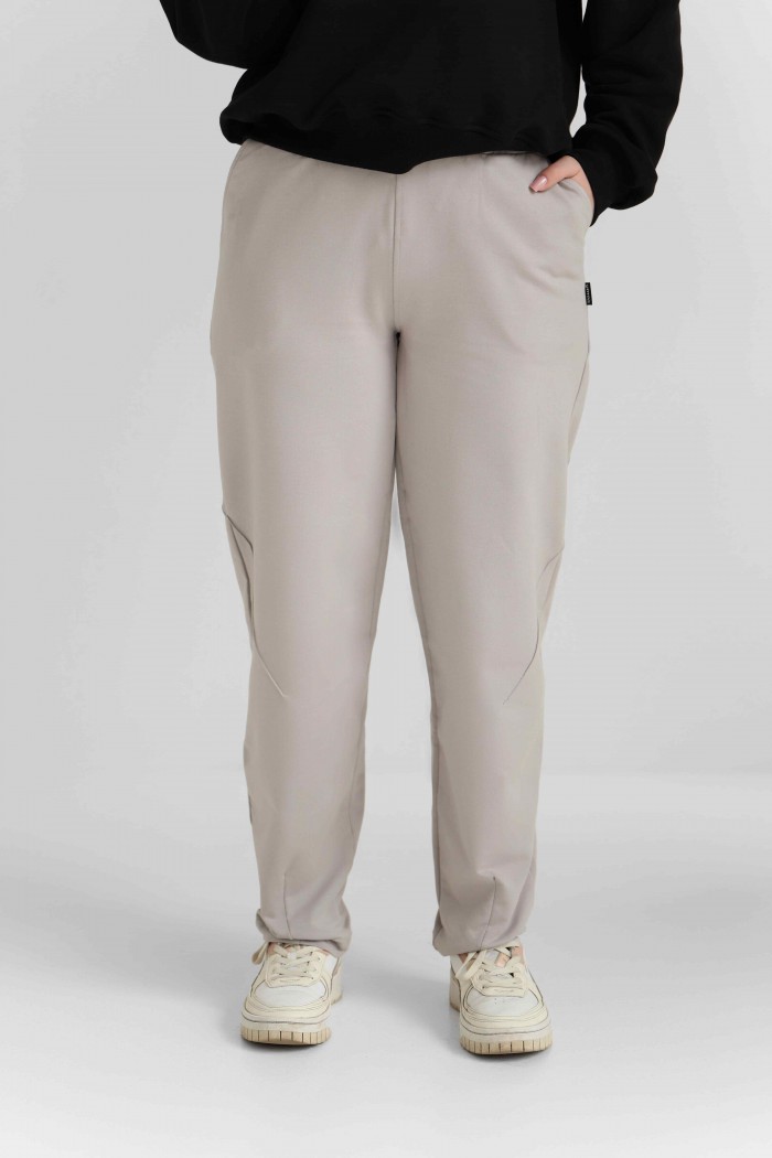 Женские брюки из двухнитки светло-серые (М203.2)